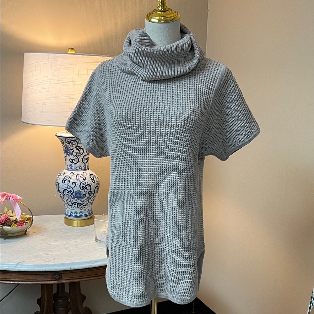 UGG Light Tan Waffle Knit Cowl Neck Tunic Sweater